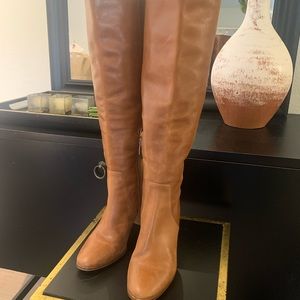 Sigerson Morrison tall tan leather boots with heel